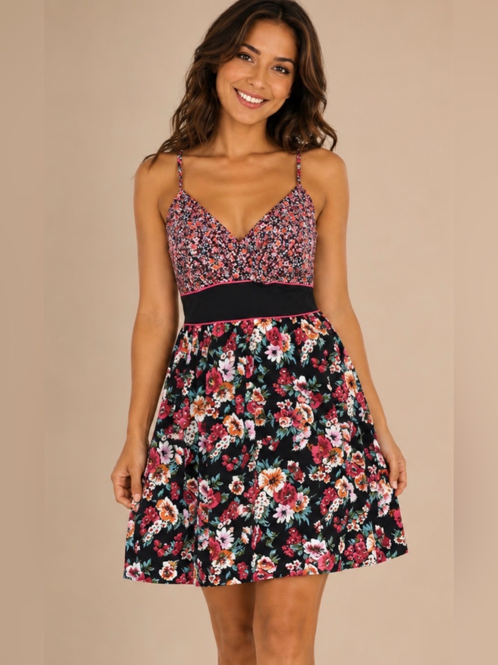 Xhilaration Mixed Floral Cami Dress Womens Size XL